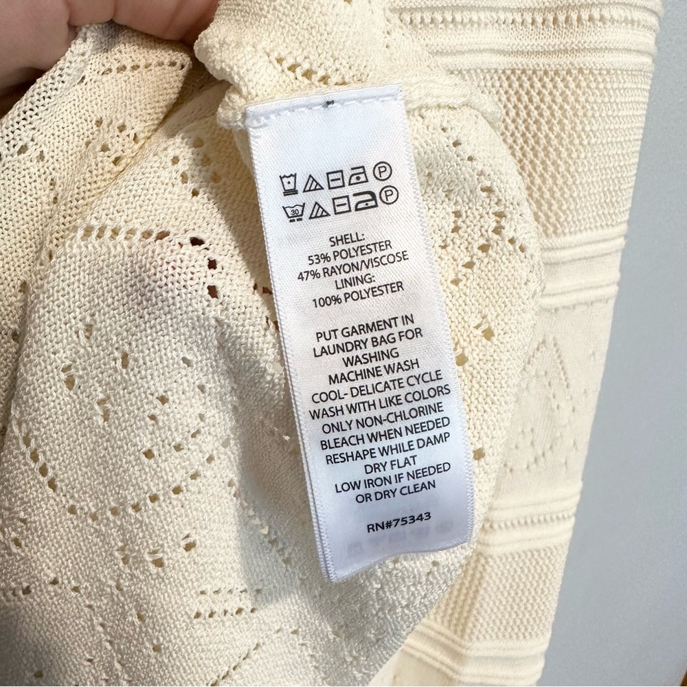 JOIE Ivory Crochet Knit Sleeveless Halter Midi Dress, NWT, Large - Picture 6 of 7